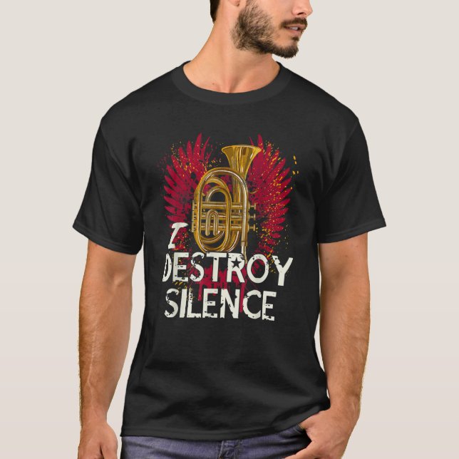 Camiseta I Destroy Silence  Baritone Saxophone Baritone Hor (Anverso)