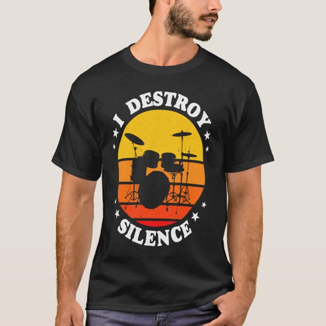 Camiseta I Destroy Silence Drums (Anverso)