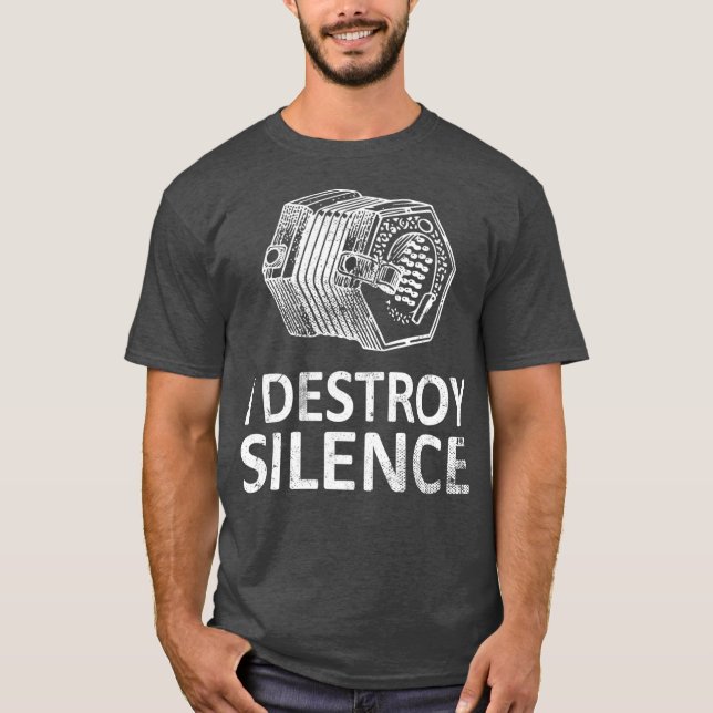Camiseta I Destroy Silence  Funny Concertina Players (Anverso)