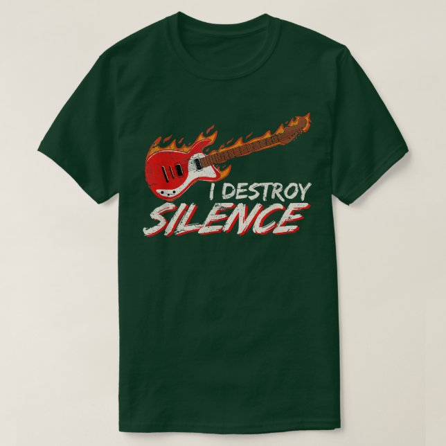 Camiseta I Destroy Silence Funny Electric Guitar Player Gui (Diseño del anverso)