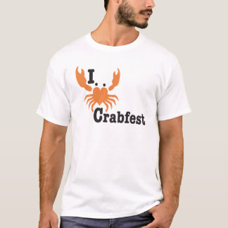 Camiseta I diagonal anaranjada de Crabfest del corazón
