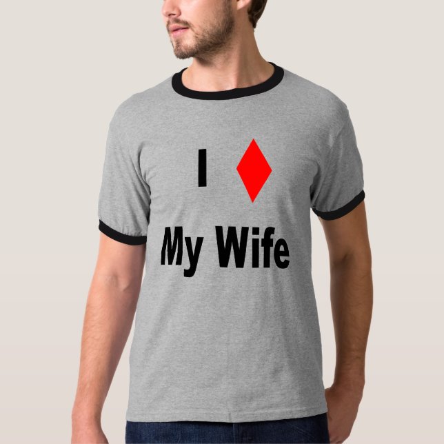 Camiseta I diamante mi esposa (Anverso)