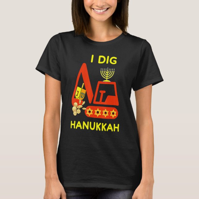 Camiseta I Dig Hanukkah Crane Construcción Niños Chanukah P (Anverso)