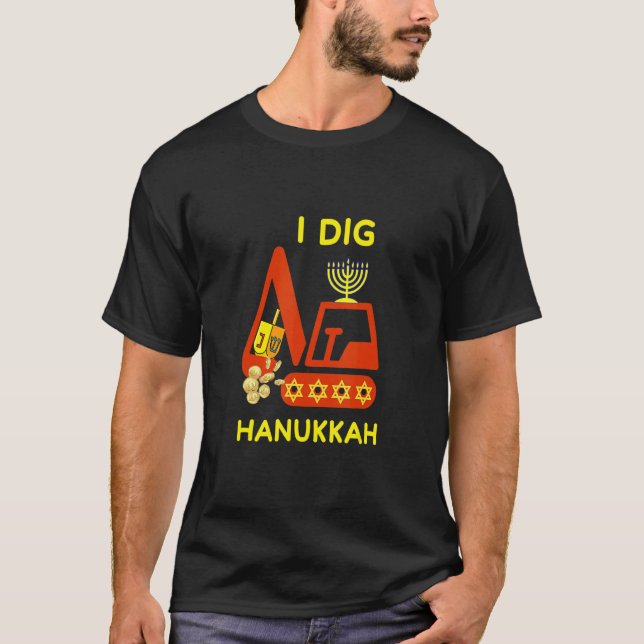 Camiseta I Dig Hanukkah Crane Construction Kids Chanukah Pa (Anverso)