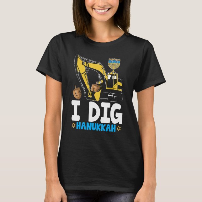 Camiseta I Dig Hanukkah Excavator Construction Kids Boys Ch (Anverso)