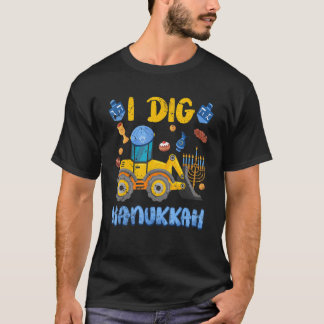 Camiseta I Dig Hanukkah Excavator Construction Toddler Kids