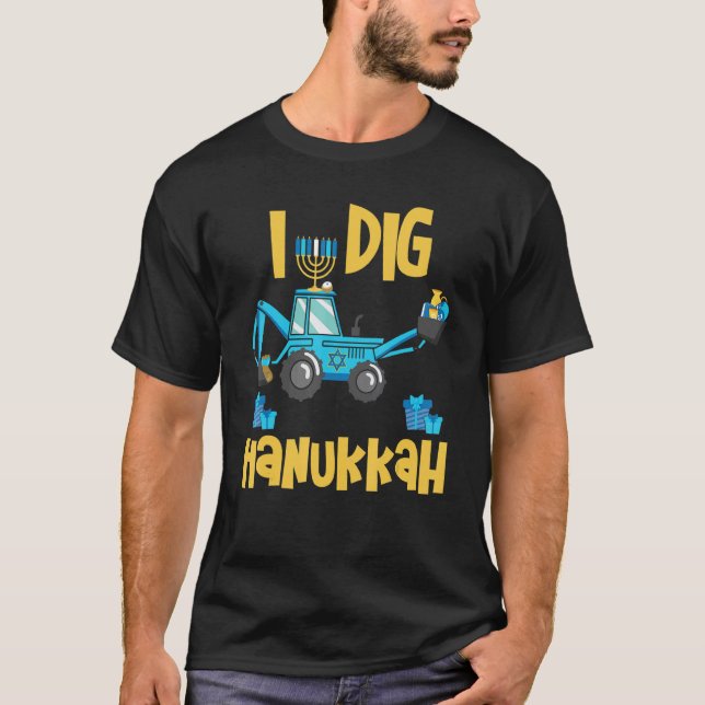 Camiseta I Dig Hanukkah Sufganiyot Matzah Balls Excavator C (Anverso)