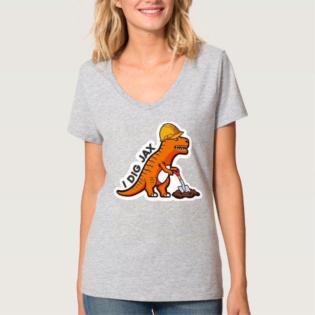 Camiseta I Dig Jax con cuello en V (Anverso)