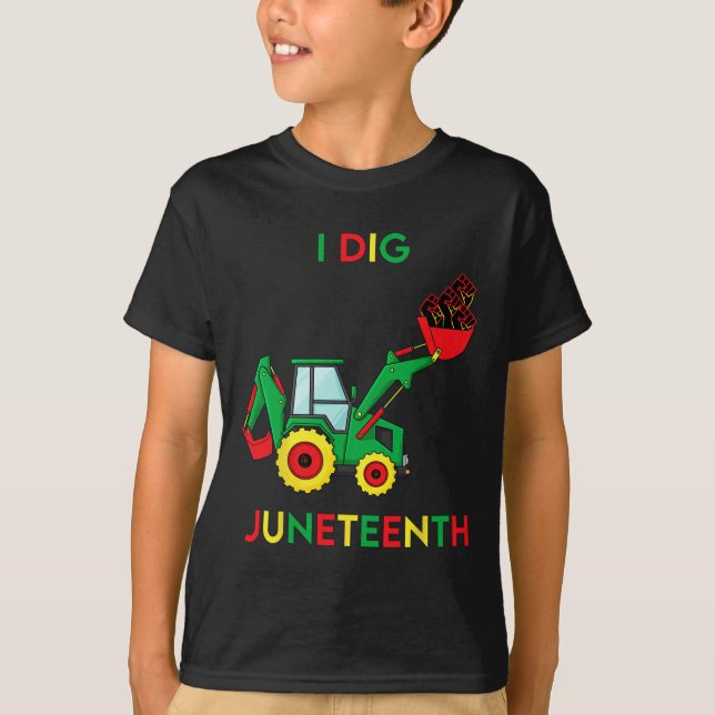Camiseta I Dig Junetéi Pone Tractor Fun Toddler Boys (Anverso)