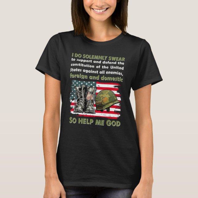 Camiseta I Do Solemnly Swear So Help Me God American Flag V (Anverso)