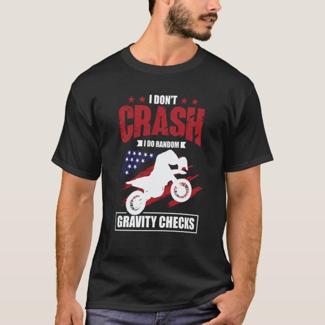 Camiseta I Don't Crash I Do Random Gravity Checks Motocross (Anverso)