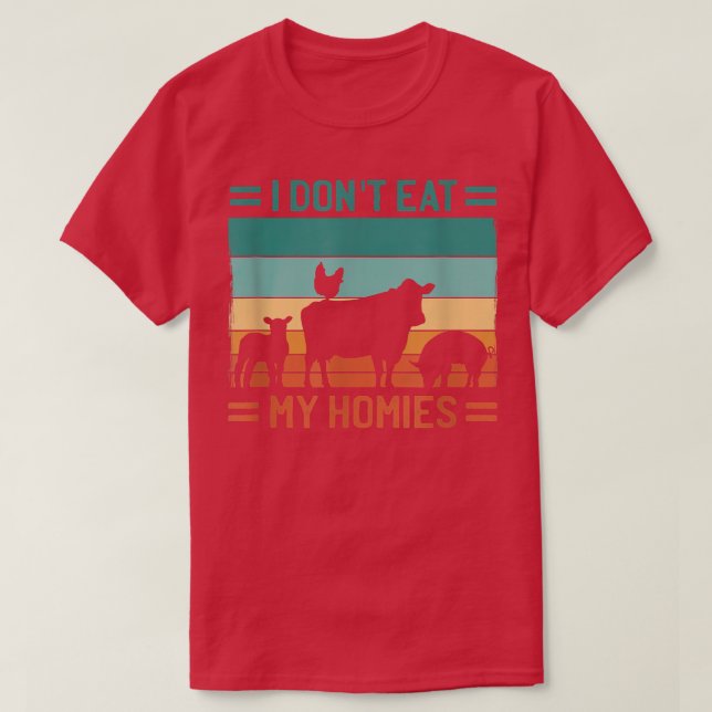 Camiseta I Don't Eat My Homies Cow  (Diseño del anverso)
