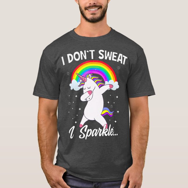 Camiseta I Dont Sweat I Sparkle Unicorn Women  Christmas (Anverso)