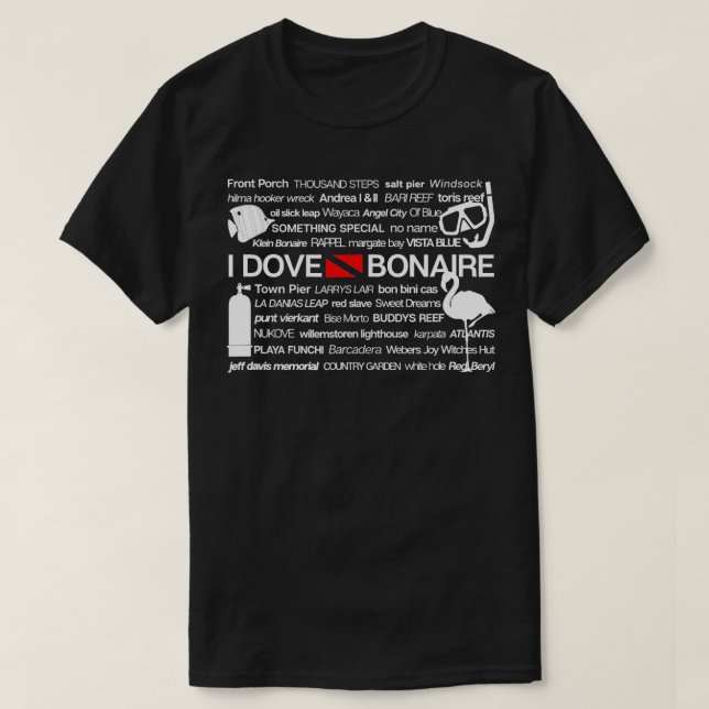 Camiseta I Dove Bonaire Scuba Buceo (Diseño del anverso)