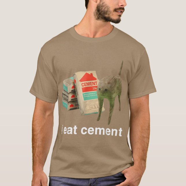 Camiseta I Eat Cement Cursed Cat Funny Oddly Specific Meme  (Anverso)