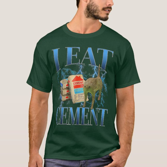 Camiseta I Eat Cement Cursed Cat Funny Oddly Specific Meme  (Anverso)