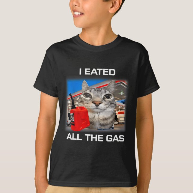 Camiseta I Eated All The Gas Funny Silly Staring Cat Meme G (Anverso)