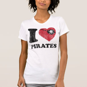 Camiseta I el amor del corazón piratea la camisa. Gráfico