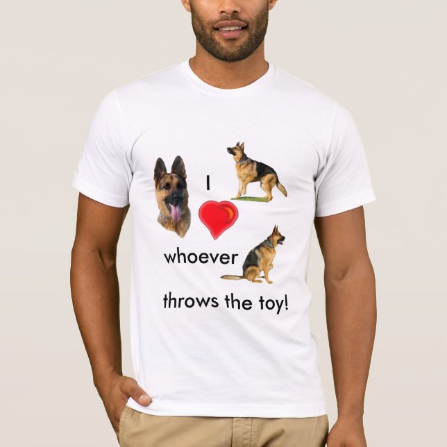 Camiseta I el corazón quienquiera lanza el juguete (Anverso)