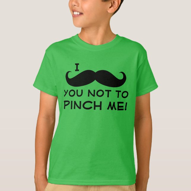 Camiseta I el día de St Patrick del niño del bigote usted (Anverso)