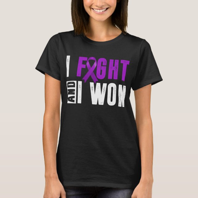 Camiseta i fight and i won pancreatic cancer warrior (Anverso)