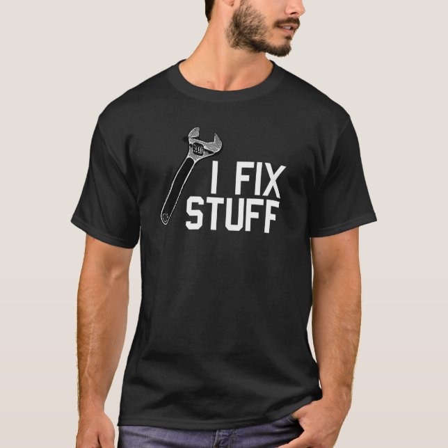 CAMISETA I FIX STUFF - GRÁFICO WRENCH ADJUSTABLE (Anverso)