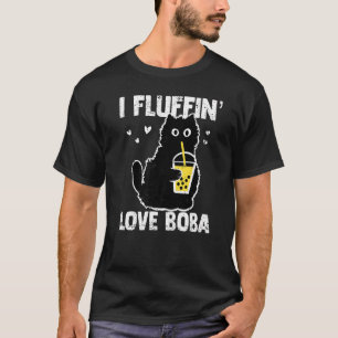 Camiseta I Fluffinu2019 Amo a Boba Funny Cat Bubble Tea Wom