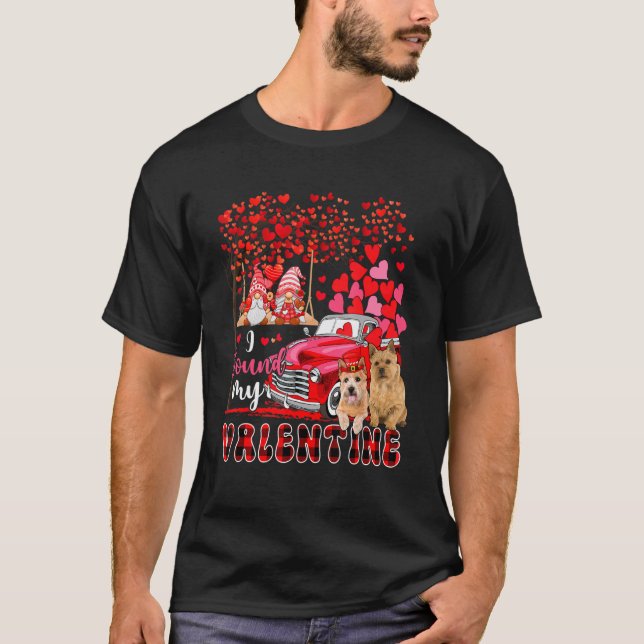 Camiseta I Found Valentine Two Cute Norwich Terriers Gnomes (Anverso)