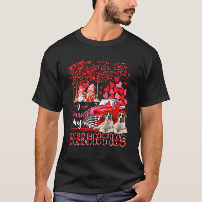 Camiseta I Found Valentine Two Cute St. Bernards Couple Gno (Anverso)