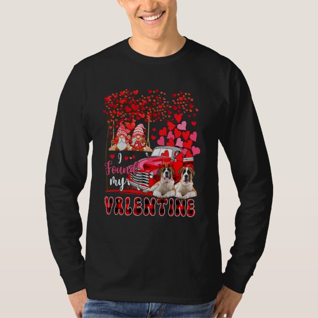 Camiseta I Found Valentine Two Cute St. Bernards Couple Gno (Anverso)