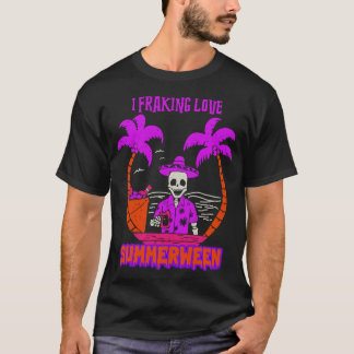 Camiseta I Freaking Love Summerween Funny Skeleton Drinking