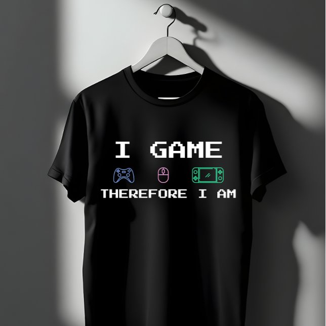 Camiseta I Game Therefore I Am Pixel Art Gamer (Subido por el creador)
