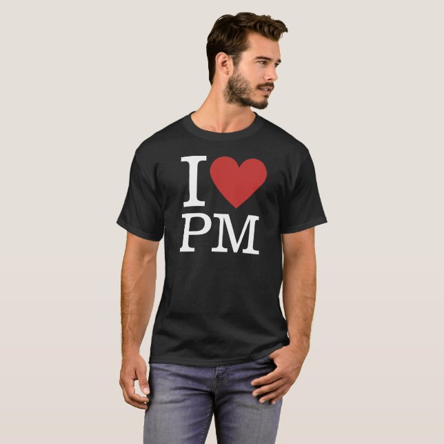 Camiseta I ❤️ Gestión de Proyectos PM para Hombres PERSONAL (Anverso completo)