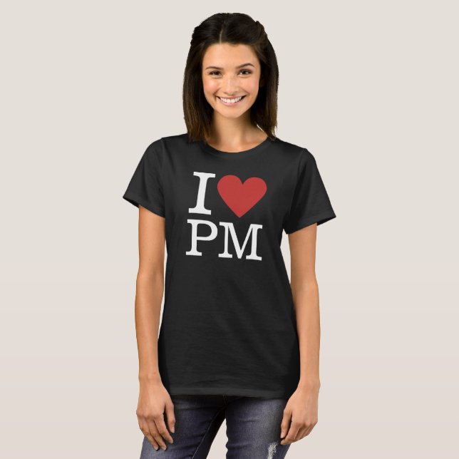 Camiseta I ❤️ Gestión del Proyecto PM para Empleadas Mujere (Anverso completo)