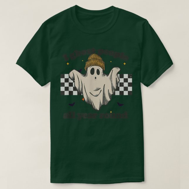 Camiseta I Ghost People All Year Round Retro Ghost Hallowee (Diseño del anverso)