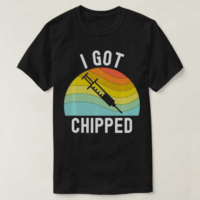 Camiseta I Got Chipped Vaccines Funny Pro Vaccination Vaer  (Diseño del anverso)