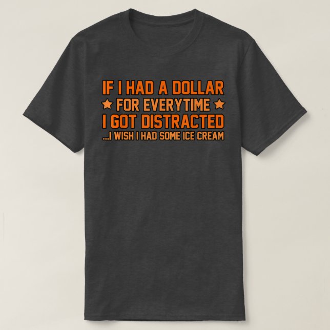 Camiseta I Got Distracted ADHD Awareness Orange Ribbon Grap (Diseño del anverso)