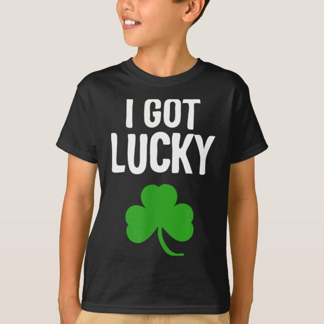 Camiseta I Got Lucky Dad St Patricks Day Pregnancy Announce (Anverso)