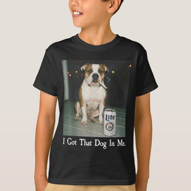Camiseta I Got That Dog In Me Funny Bulldog Smoking Beer Do (Anverso)