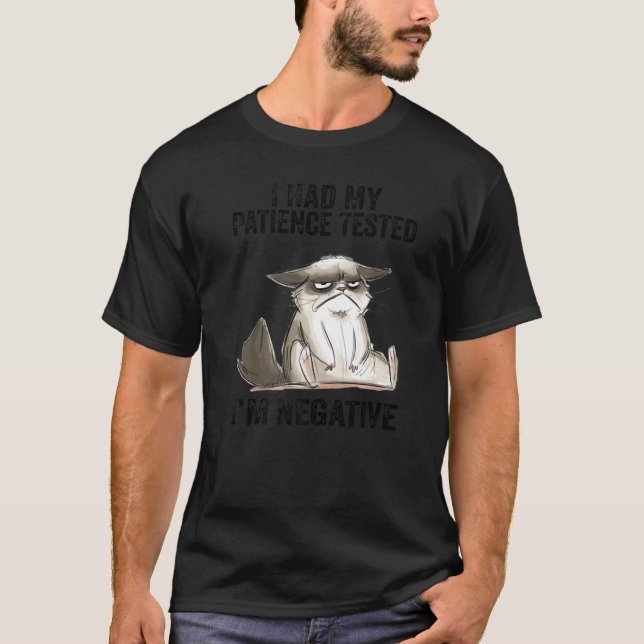 Camiseta I Had My Patience Tested I'm Negative Cat Christma (Anverso)