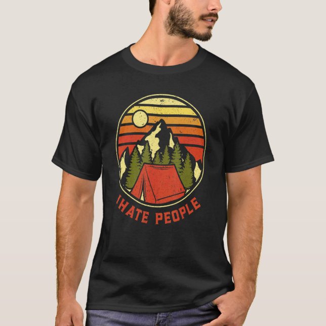 Camiseta I Hate People Vintage  Camping (Anverso)
