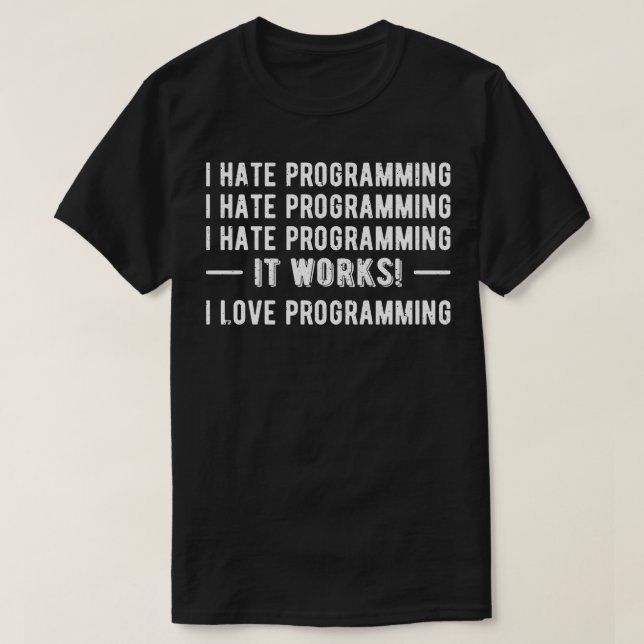 Camiseta I Hate Programation Funny Programmer II (Diseño del anverso)