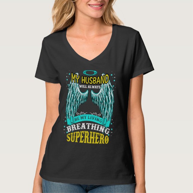 Camiseta I Have An Amazing One Up In Heaven My Husband Stil (Anverso)