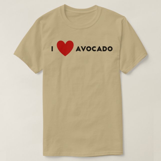 Camiseta I Heart Aguacate (Diseño del anverso)