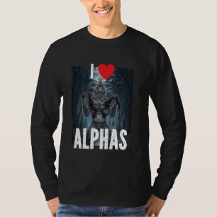Camiseta I Heart Alphas Funny Cringe Alpha Werewolf Wolf Me