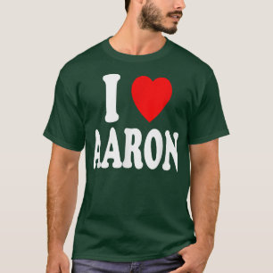 Camiseta I Heart (Amor) Aaron Cute Pareja Pareja Pareja Par