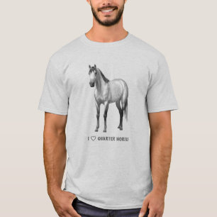 Camiseta I Heart (Amor) Quarter Horses Dapple Gray
