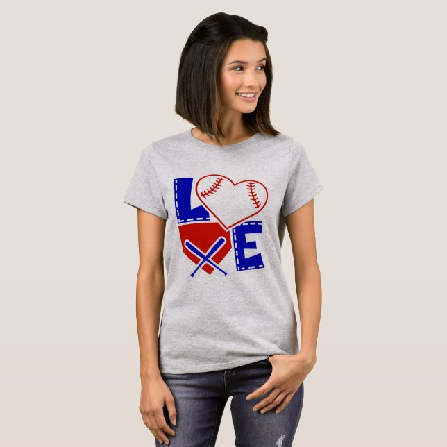 Camiseta I Heart Baseball - Me encanta el Ball Base (Anverso completo)