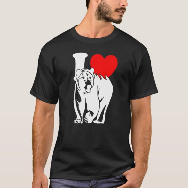 Camiseta I Heart Bears  Cute I Love Bears Grizzly Bear (Anverso)