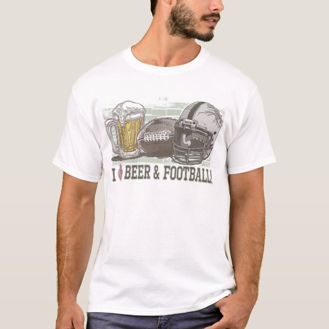 Camiseta I Heart Beer and Football (Anverso)
